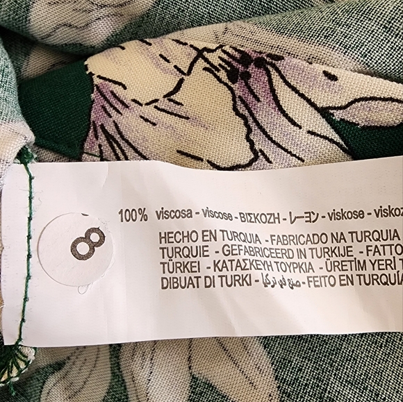 Zara Green Floral Ruched Midi Dress - Picture 11 of 11